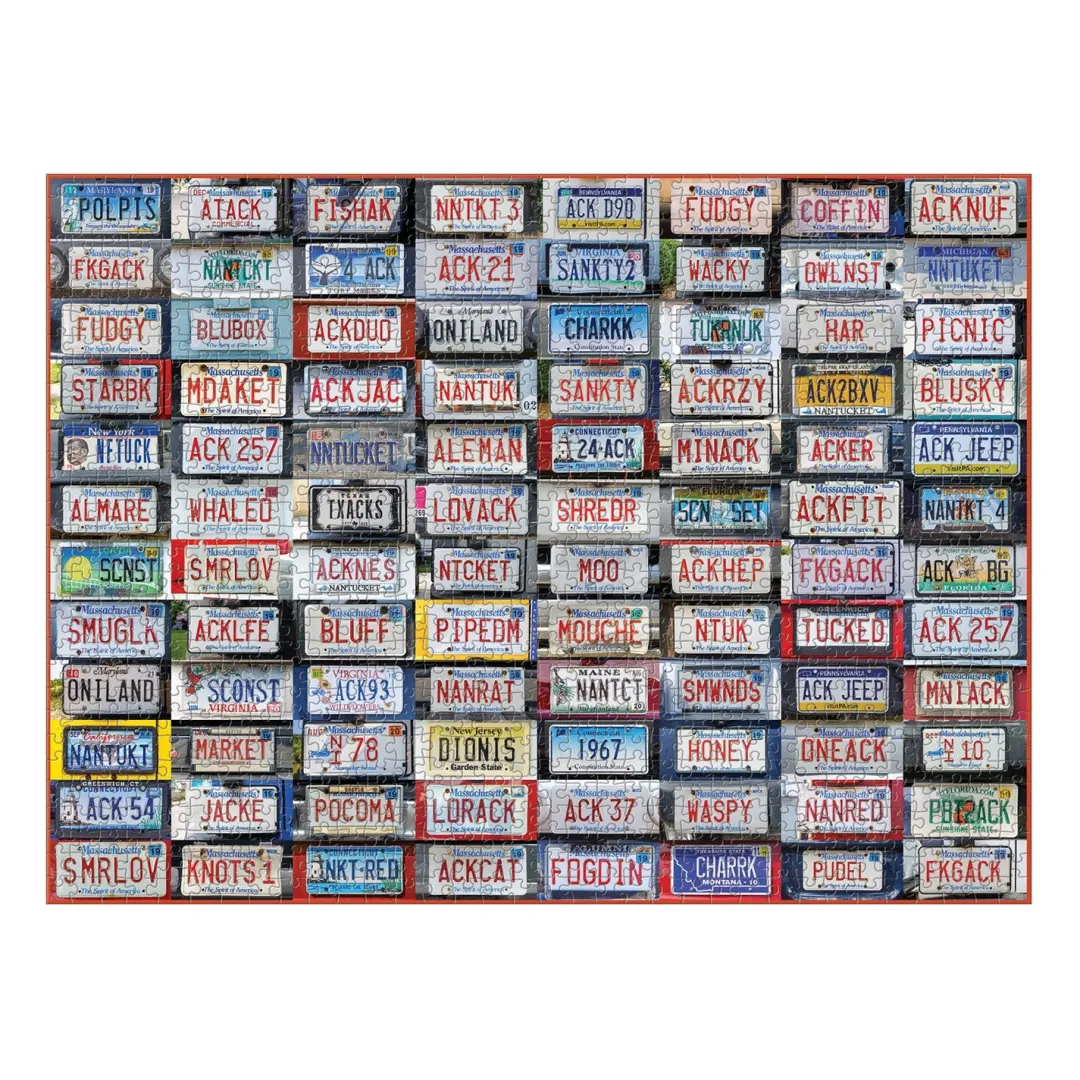 Galison Nantucket License Plates 1000 Piece Jigsaw Puzzle