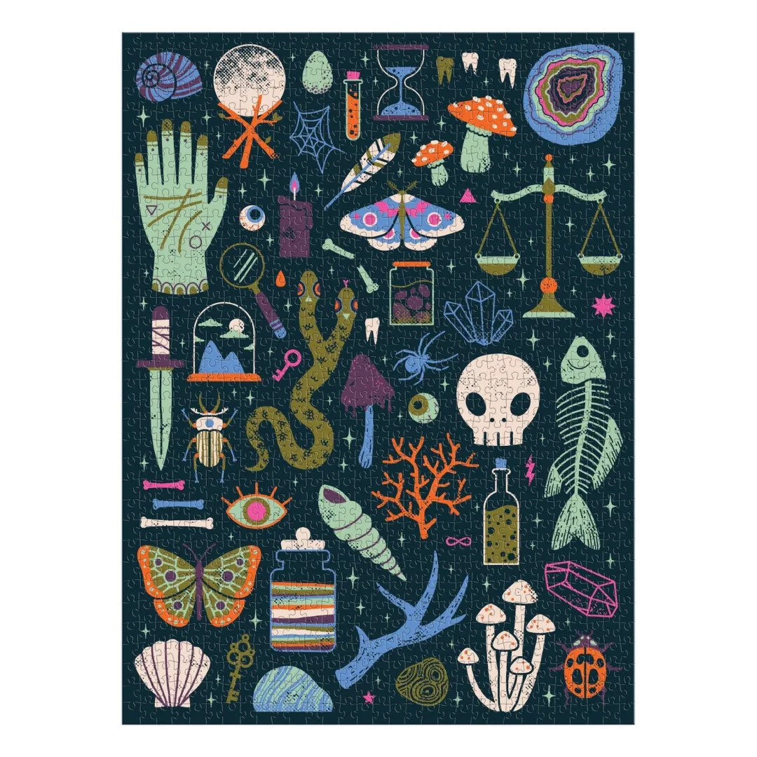 Galison Occult and Curious 1000 Piece Glow in the Dark Puzzle