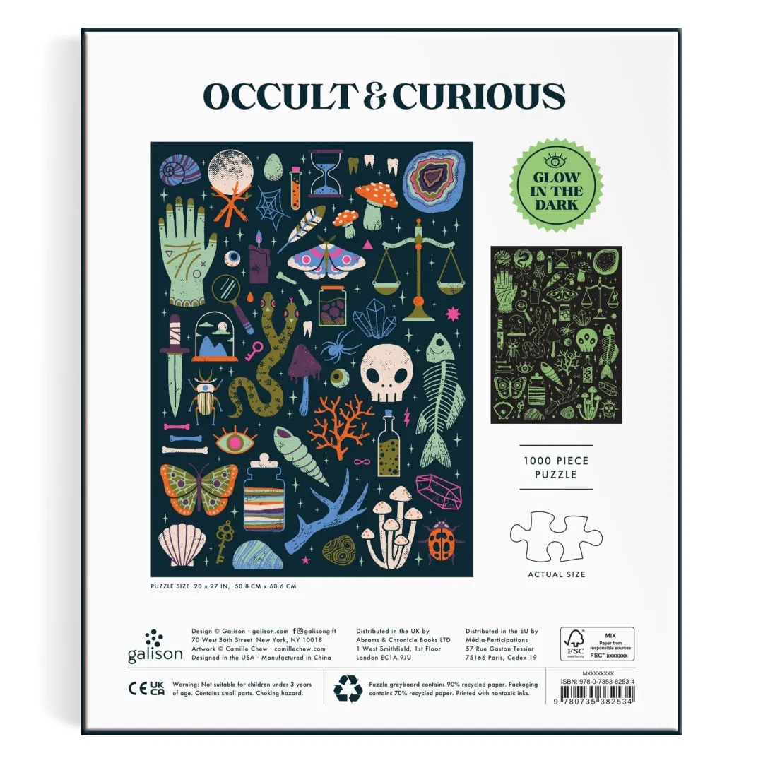 Galison Occult and Curious 1000 Piece Glow in the Dark Puzzle