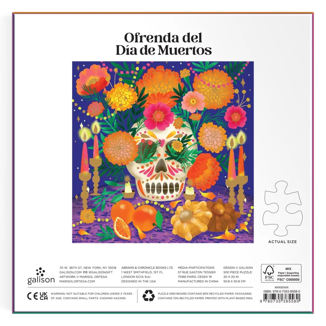 Galison Ofrenda del Día de Muertos 500 Piece Foil Puzzle
