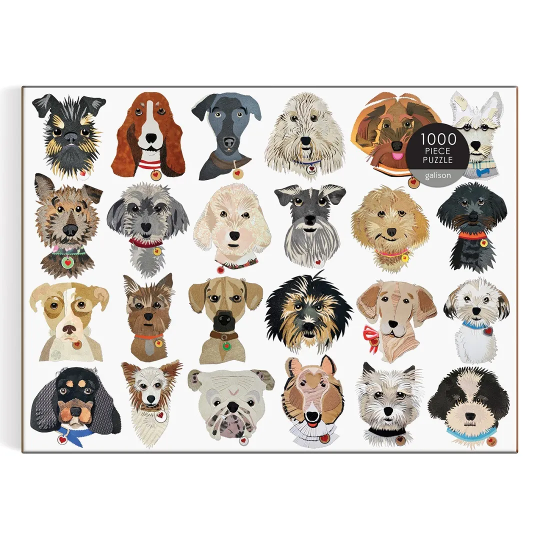 Galison Paper Dogs 1000 Piece Puzzle