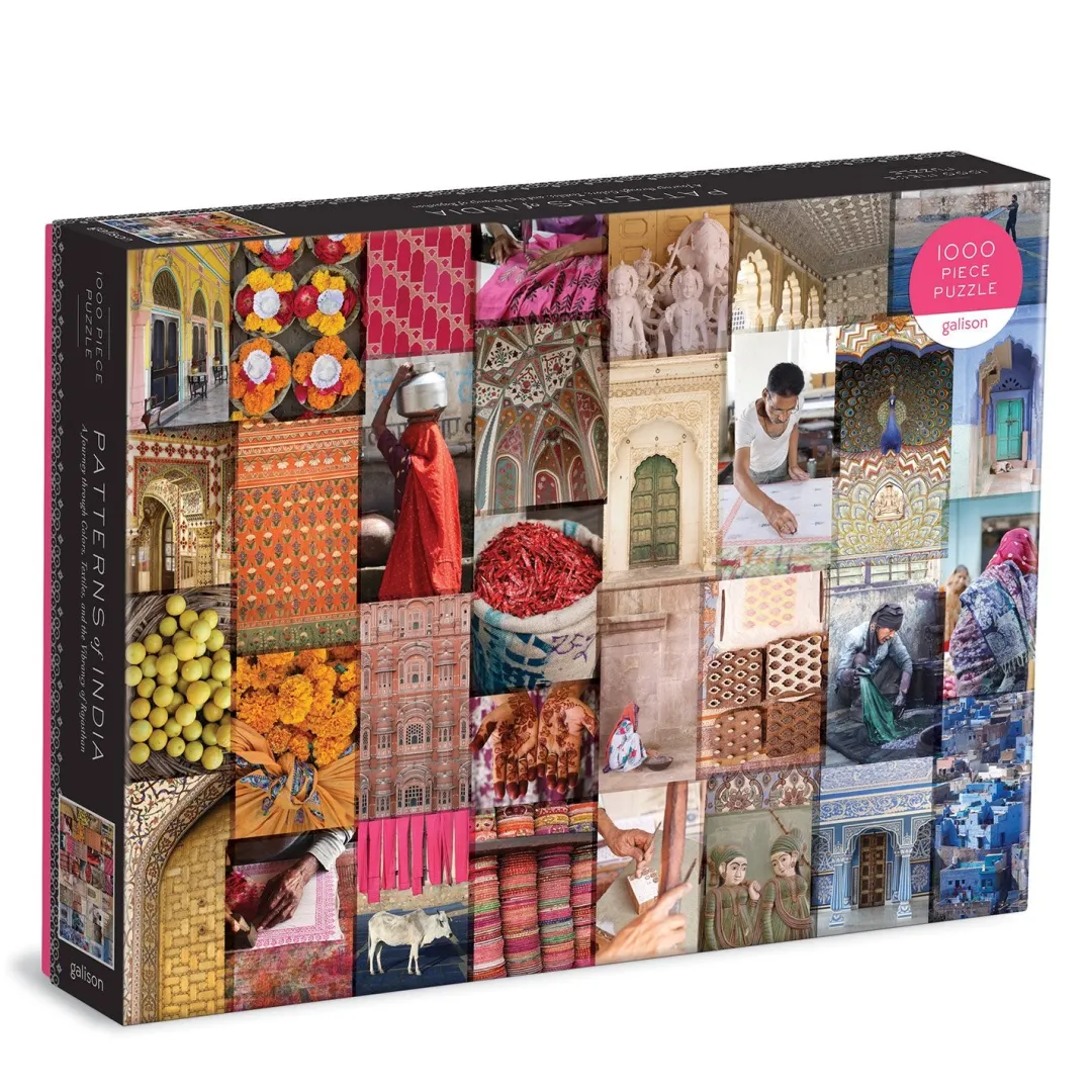 Galison Patterns of India: A Journey Through Colors, Textiles and the Vibrancy of Rajasthan 1000 Piece Jigsaw Puzzle