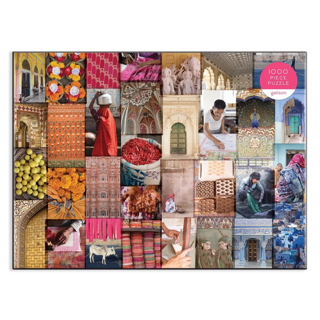 Galison Patterns of India: A Journey Through Colors, Textiles and the Vibrancy of Rajasthan 1000 Piece Jigsaw Puzzle