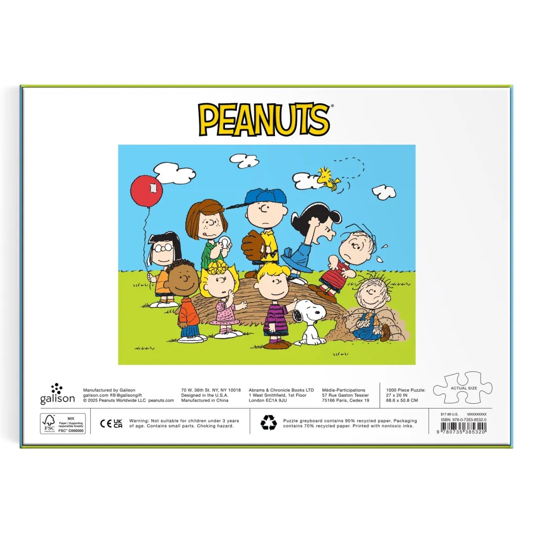 Galison Peanuts Baseball 1000 Piece Puzzle