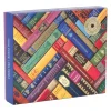 Galison Phat Dog Vintage Library 1000 Piece Foil Stamped Jigsaw Puzzle
