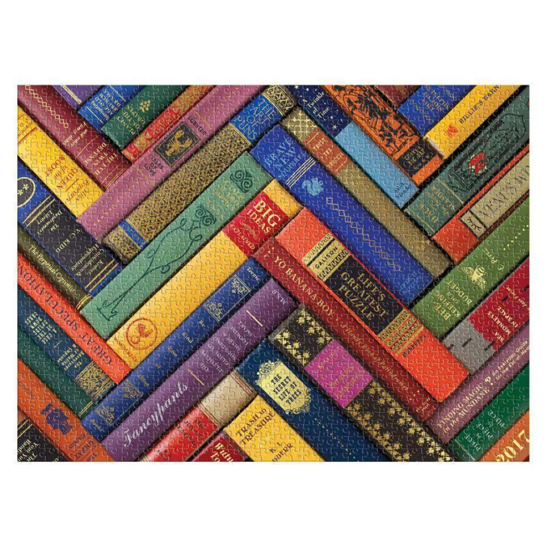 Galison Phat Dog Vintage Library 1000 Piece Foil Stamped Jigsaw Puzzle