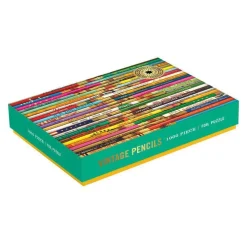 Galison Phat Dog Vintage Pencils 1000 Piece Foil Stamped Jigsaw Puzzle