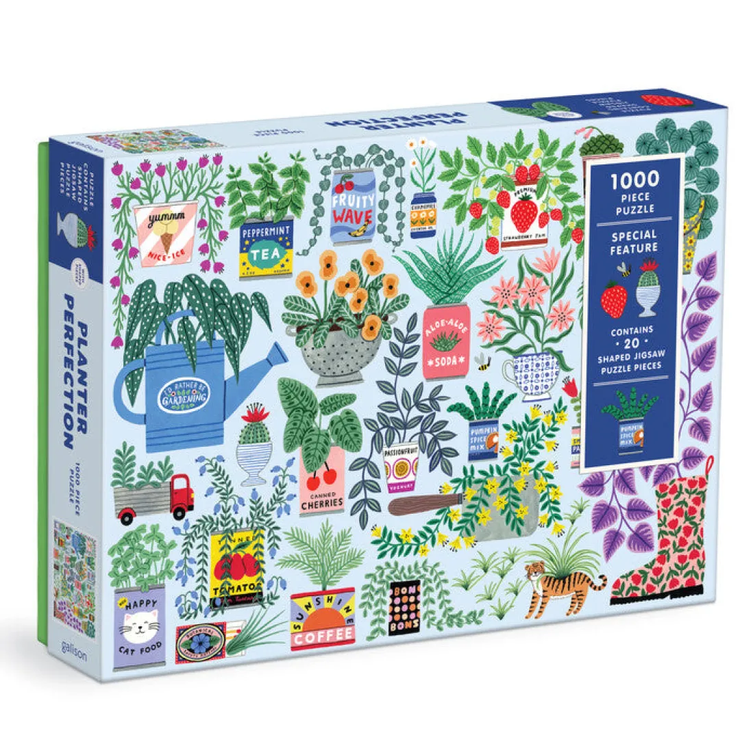 Galison Planter Perfection 1000 Piece Puzzle with Shaped Pieces