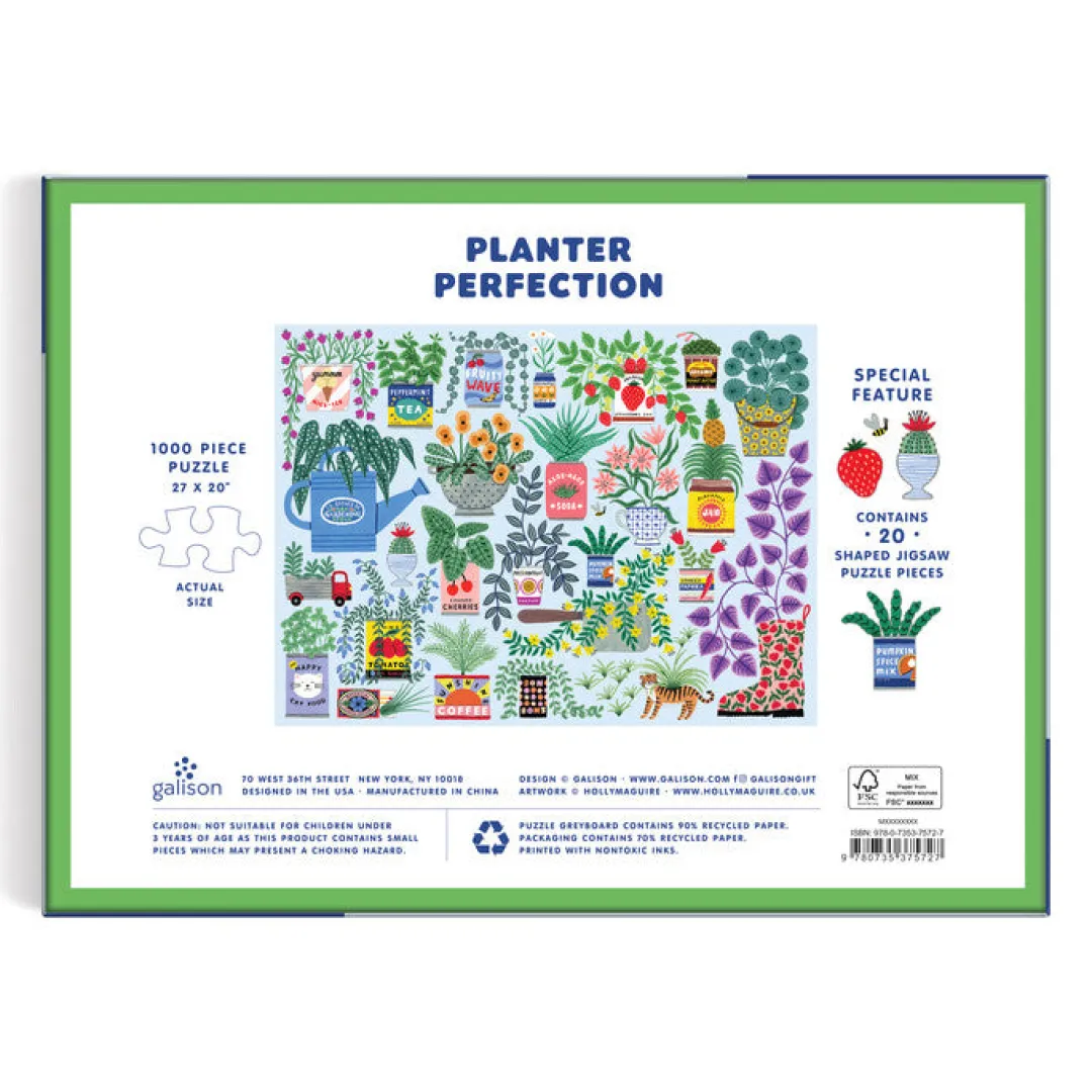 Galison Planter Perfection 1000 Piece Puzzle with Shaped Pieces