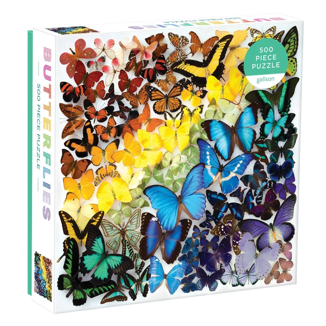 Galison Rainbow Butterflies 500 Piece Jigsaw Puzzle