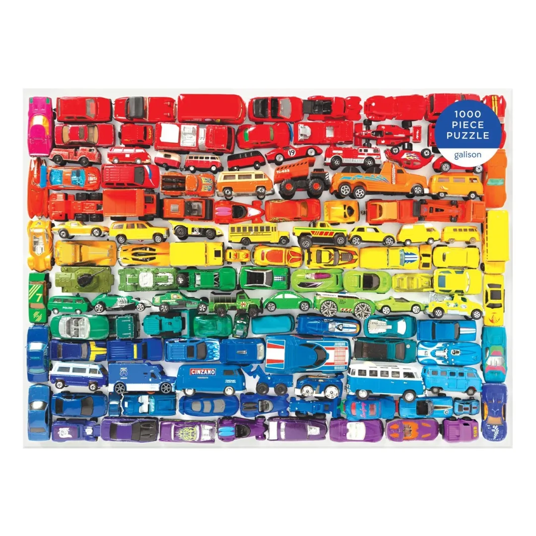 Galison Rainbow Toy Cars 1000 Piece Jigsaw Puzzle