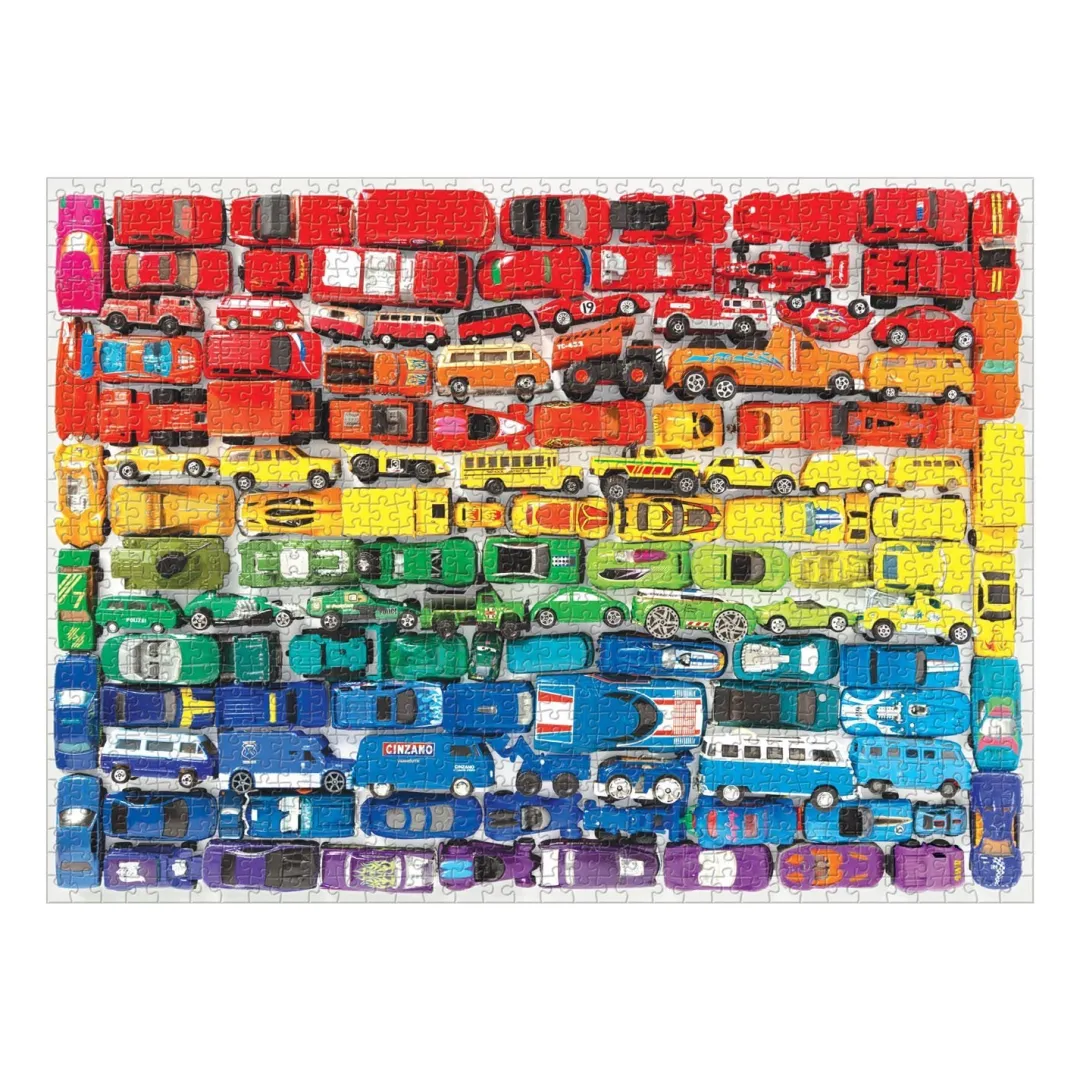 Galison Rainbow Toy Cars 1000 Piece Jigsaw Puzzle