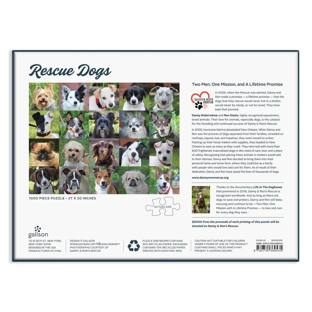 Galison Rescue Dogs 1000 Piece Puzzle