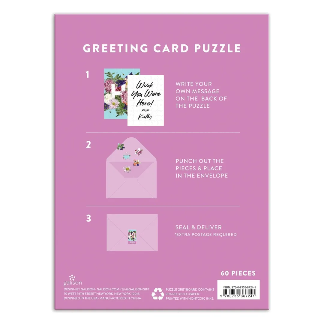 Galison Say It With Flowers Hi Greeting Card Puzzle