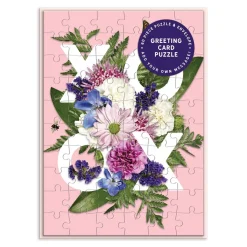 Galison Say It With Flowers XOXO Greeting Card Puzzle
