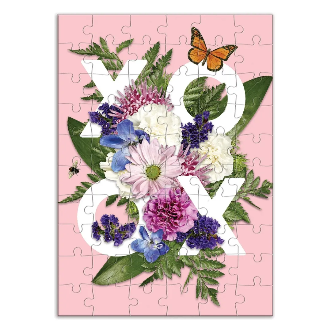 Galison Say It With Flowers XOXO Greeting Card Puzzle