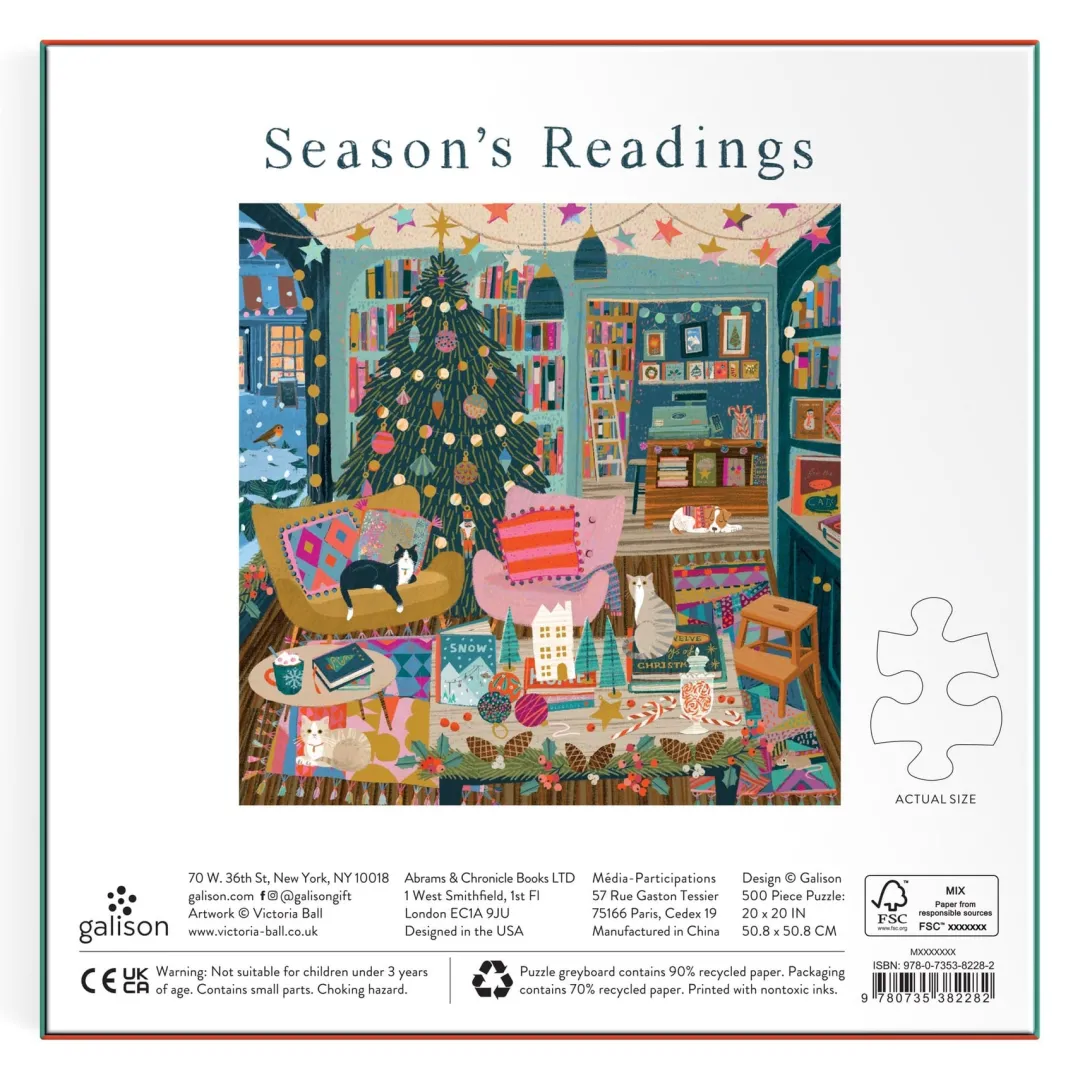 Galison Season's Readings 500 Piece Foil Puzzle