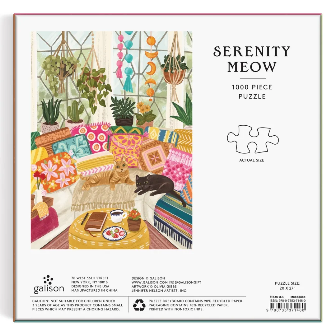 Galison Serenity Meow 1000 Piece Puzzle