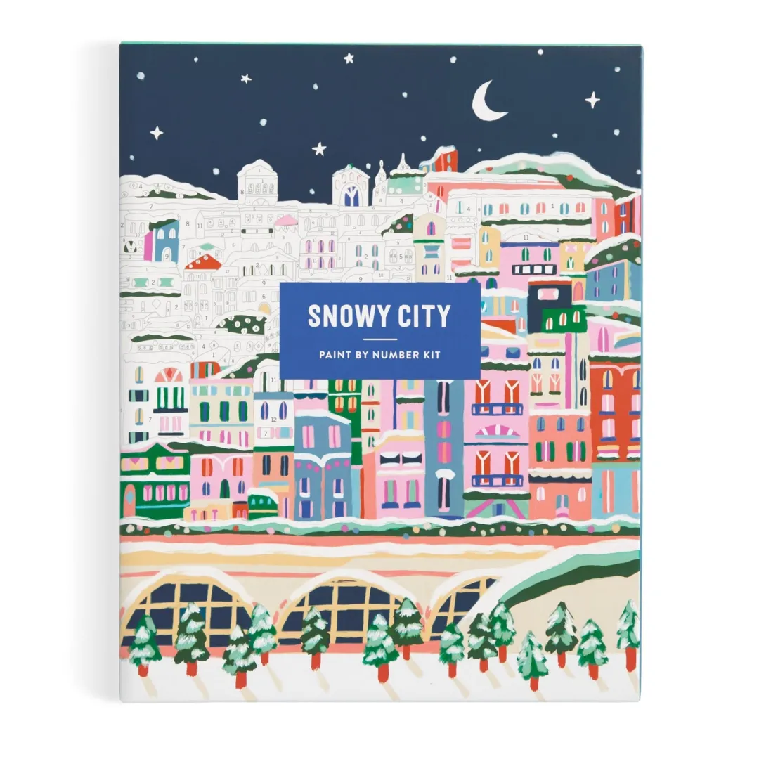 Galison Snowy City 11x14 Paint by Number Kit
