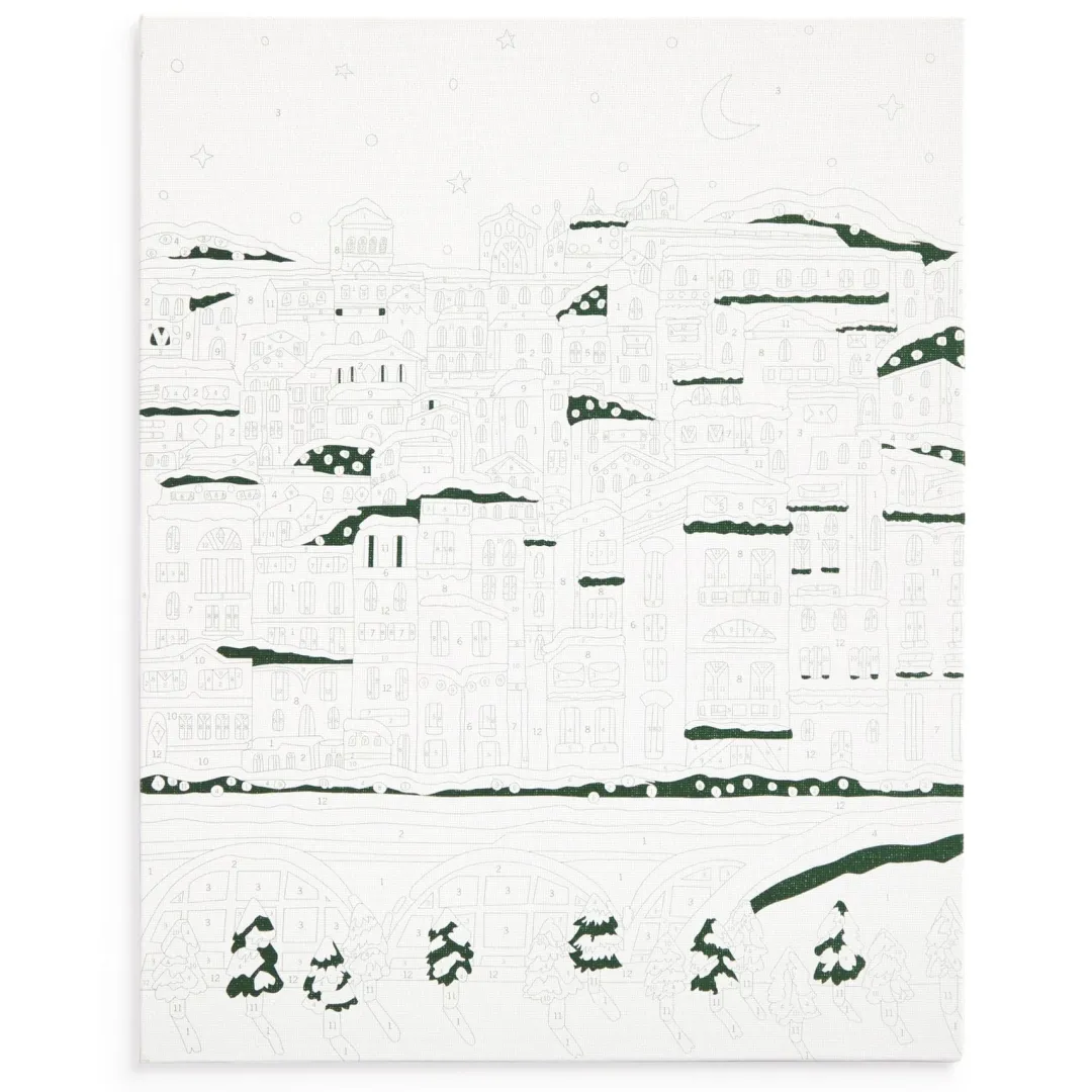 Galison Snowy City 11x14 Paint by Number Kit