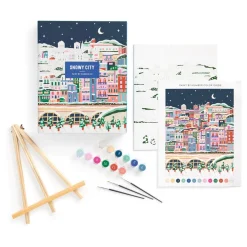 Galison Snowy City 11x14 Paint by Number Kit