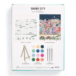 Galison Snowy City 11x14 Paint by Number Kit