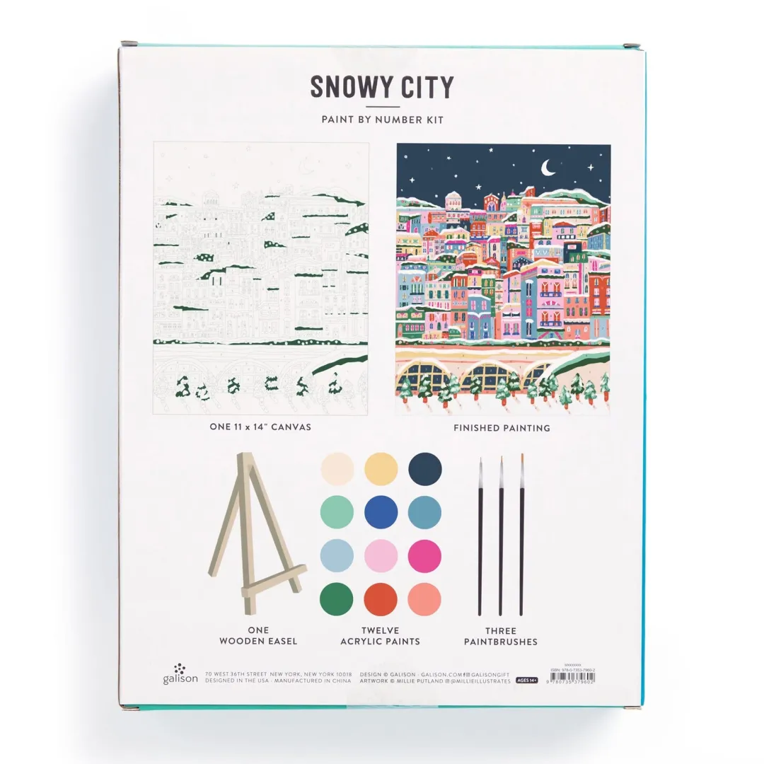Galison Snowy City 11x14 Paint by Number Kit