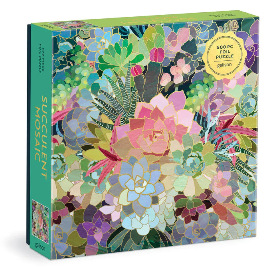 Galison Succulent Mosaic 500 Piece Foil Puzzle