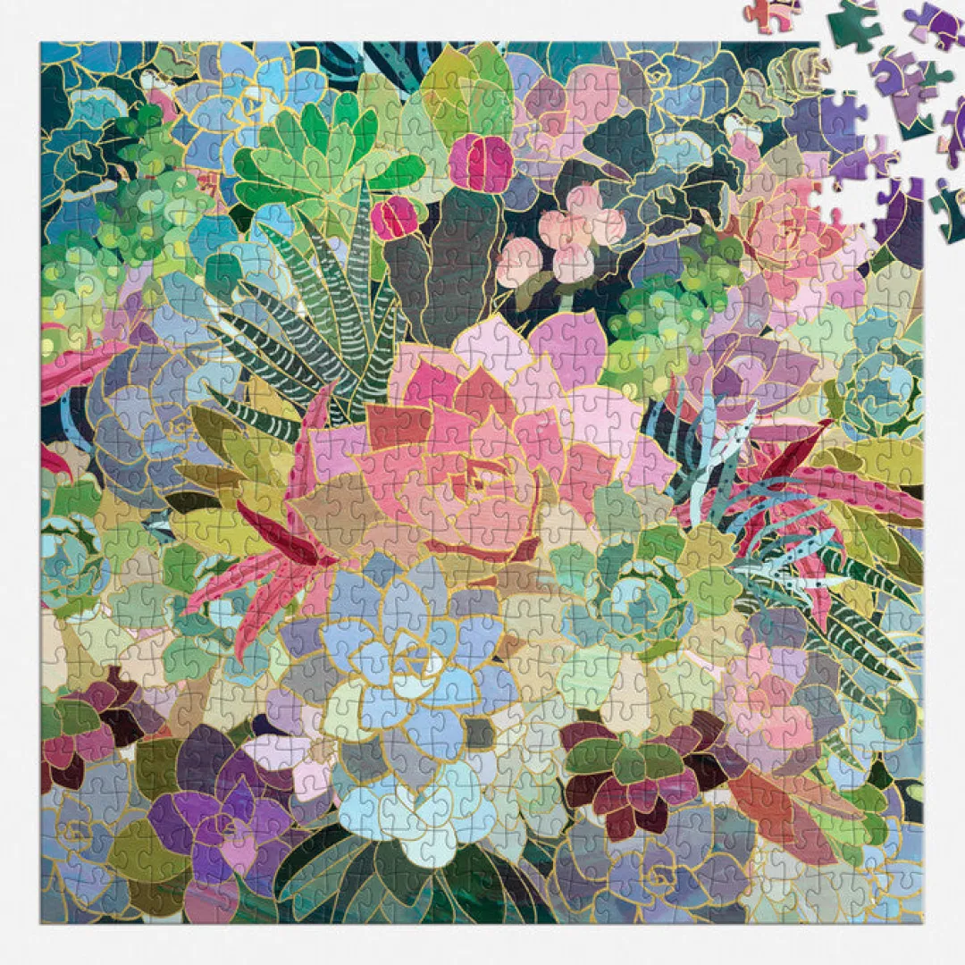 Galison Succulent Mosaic 500 Piece Foil Puzzle
