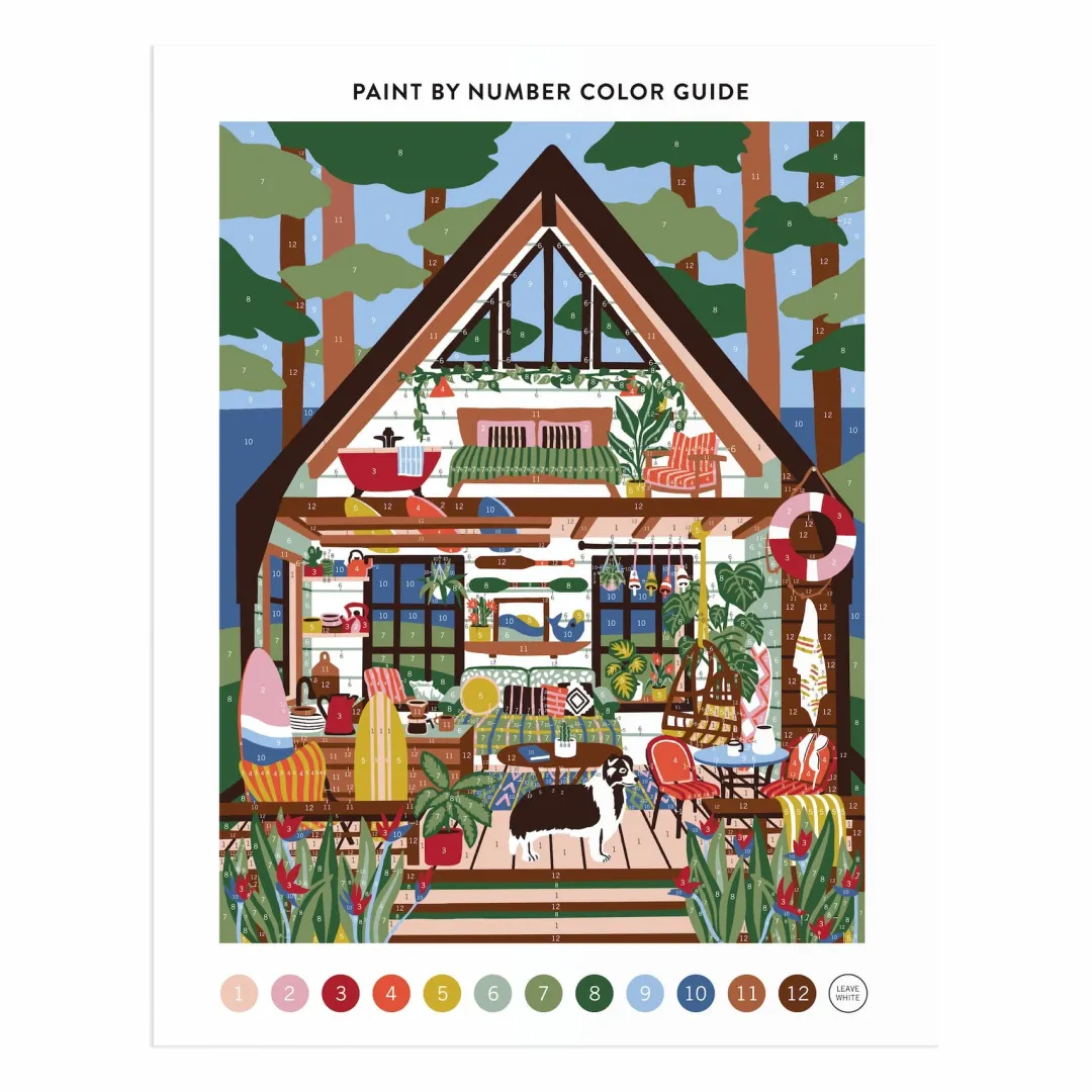 Galison Surf Shack Hideaway 11 x 14 Paint By Number Kit