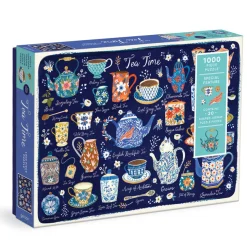 Galison Tea Time 1000 Piece Puzzle with Shaped Pieces