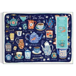 Galison Tea Time 1000 Piece Puzzle with Shaped Pieces