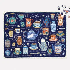 Galison Tea Time 1000 Piece Puzzle with Shaped Pieces