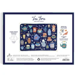 Galison Tea Time 1000 Piece Puzzle with Shaped Pieces
