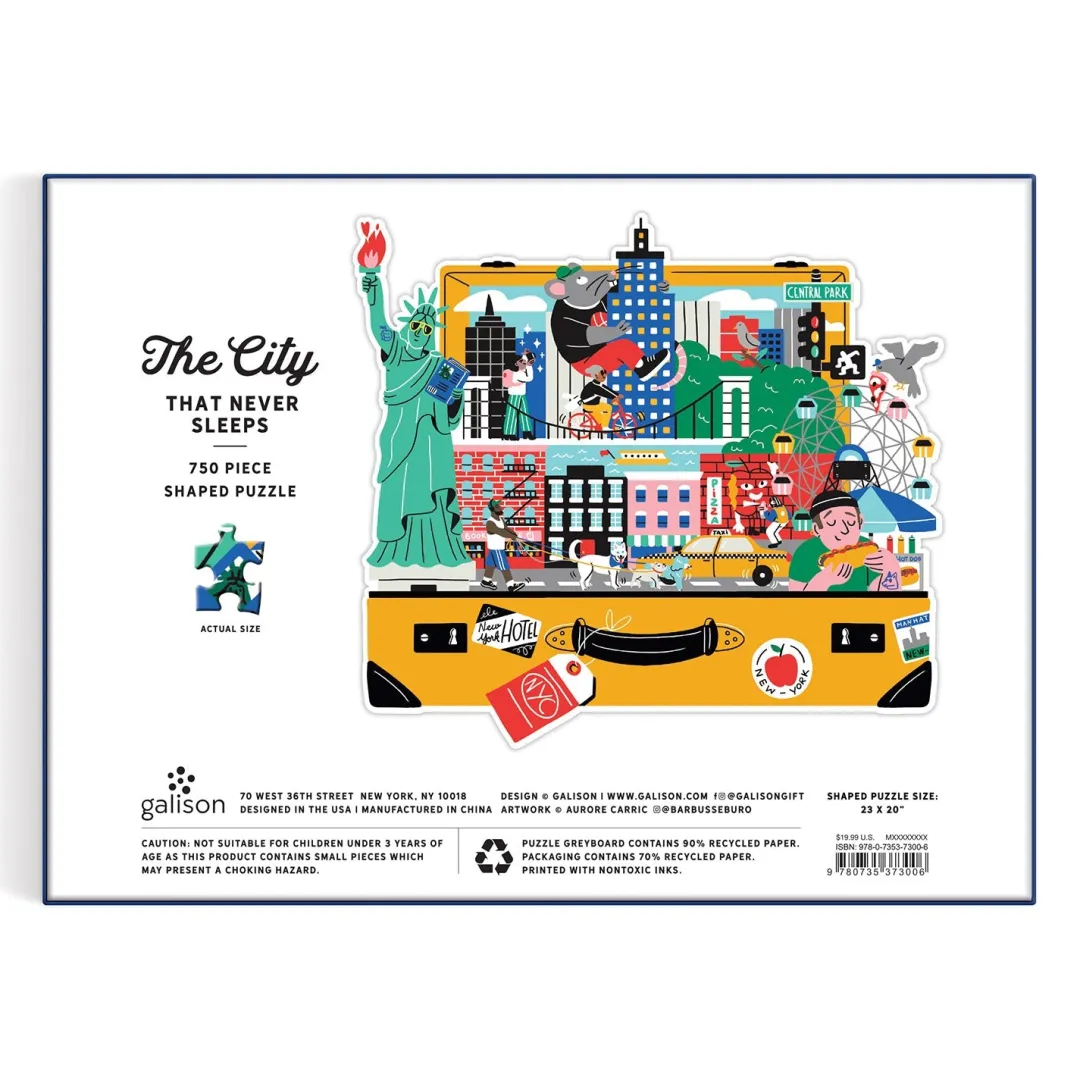 Galison The City That Never Sleeps 750 Piece Shaped Puzzle