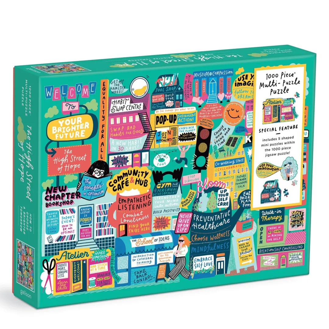 Galison The High Street of Hope 1000 Piece Multi-Puzzle Puzzle