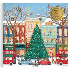 Galison Tinsel City 500 Piece Foil Puzzle