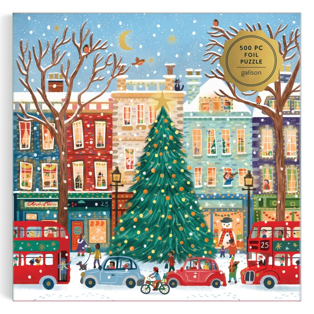 Galison Tinsel City 500 Piece Foil Puzzle
