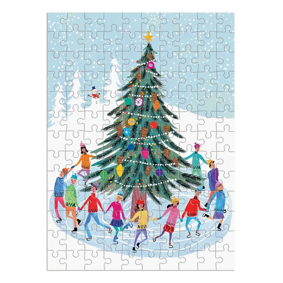 Galison Tree Skaters 130 Piece Puzzle Ornament