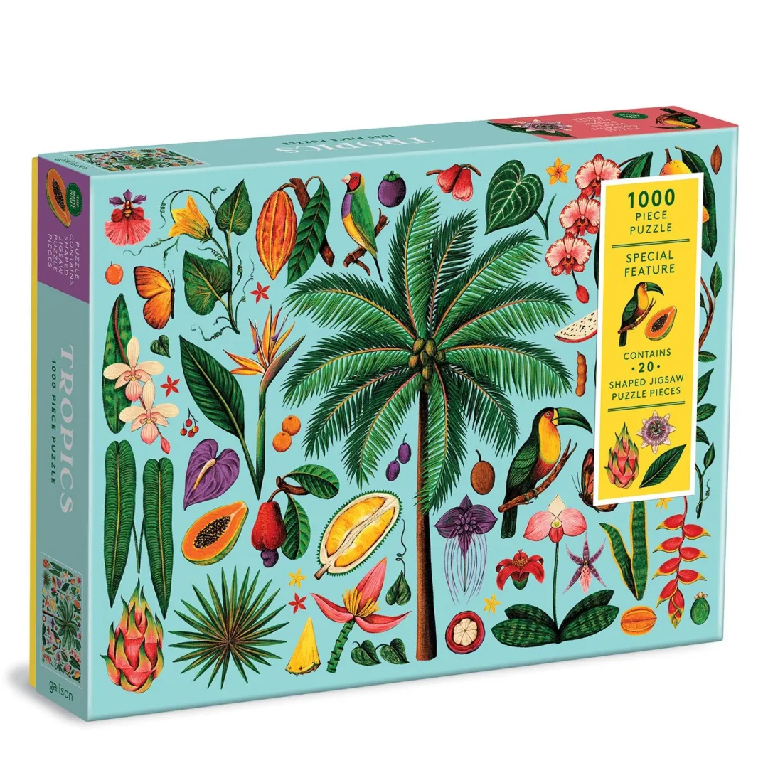 Galison Tropics 1000 Piece Puzzle with Shaped Pieces
