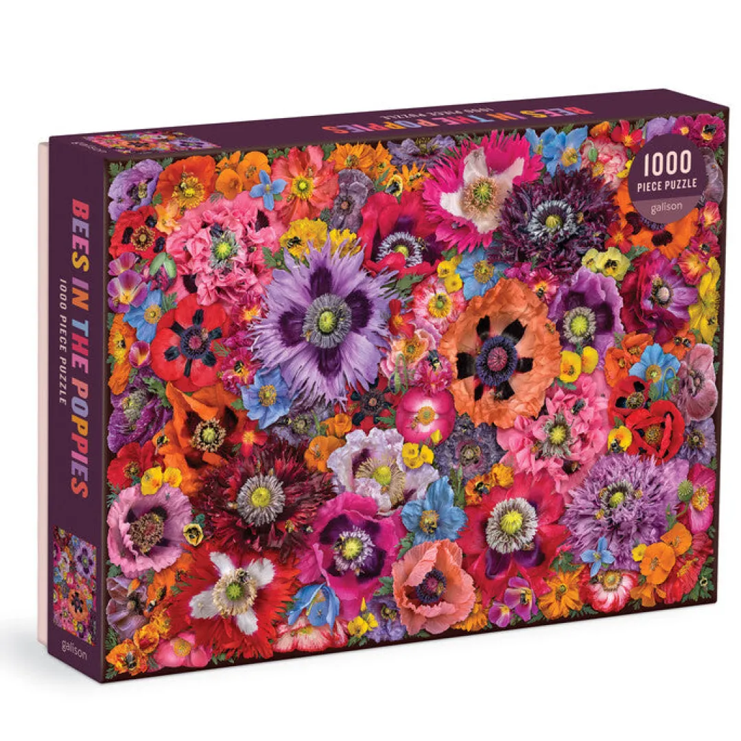 Galison Troy Litten Bees in the Poppies 1000 Piece Puzzle