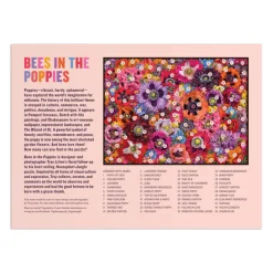 Galison Troy Litten Bees in the Poppies 1000 Piece Puzzle