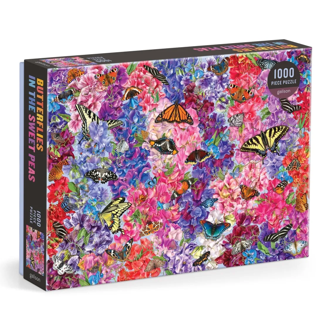 Galison Troy Litten Butterflies In the Sweet Peas 1000 Piece Puzzle