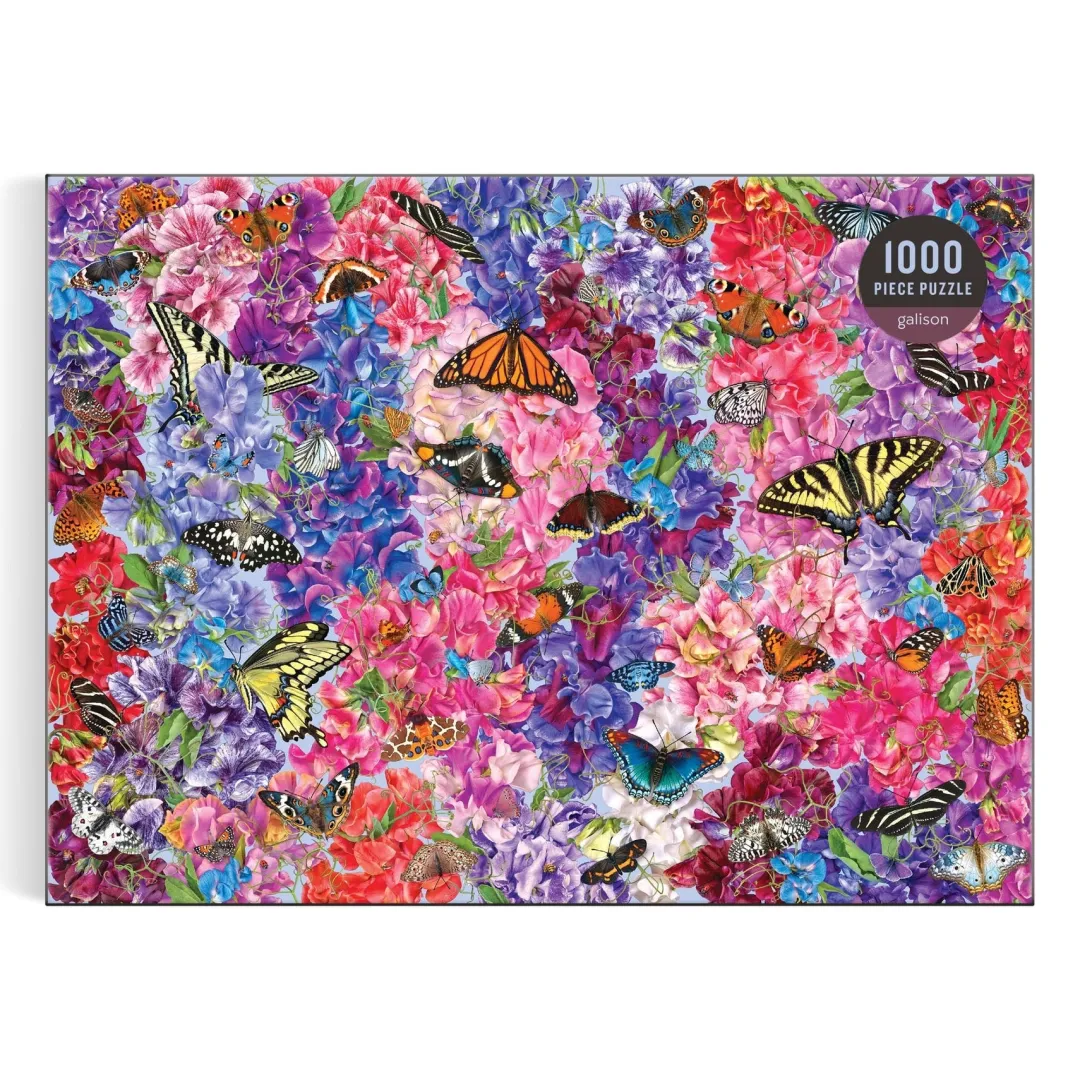 Galison Troy Litten Butterflies In the Sweet Peas 1000 Piece Puzzle