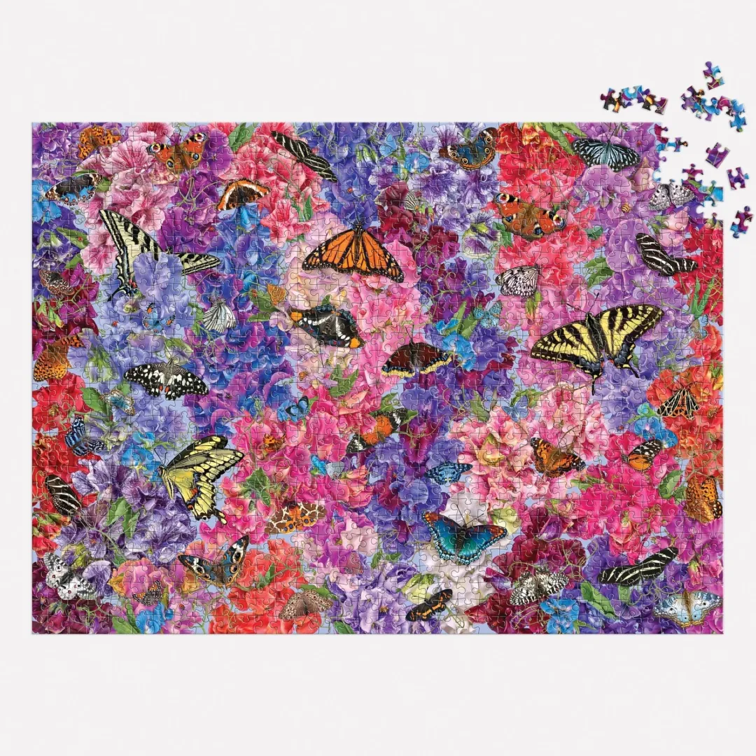 Galison Troy Litten Butterflies In the Sweet Peas 1000 Piece Puzzle