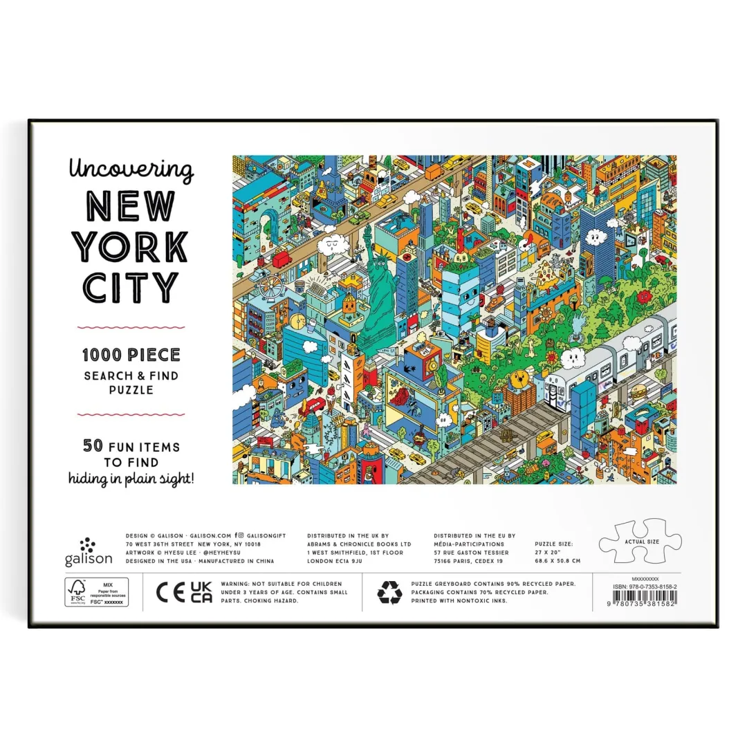 Galison Uncovering New York City Search and Find 1000 Piece Puzzle