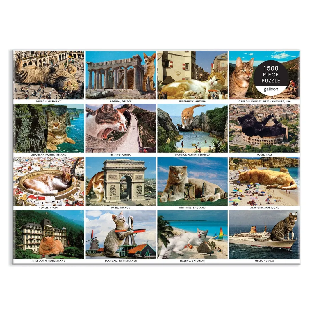 Galison Vacation Cats 1500 Piece Puzzle