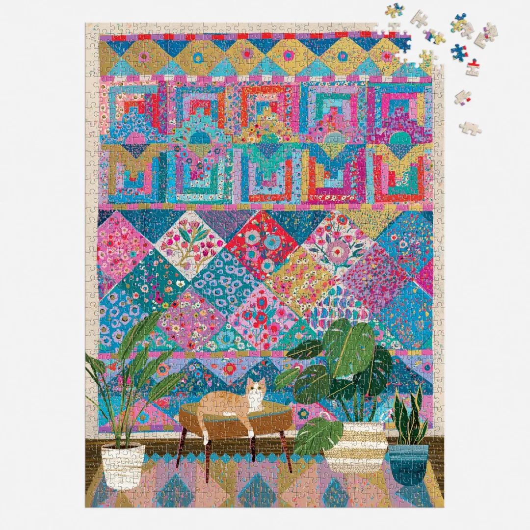 Galison Victoria Ball Quilter's Corner 1000 Piece Foil Puzzle
