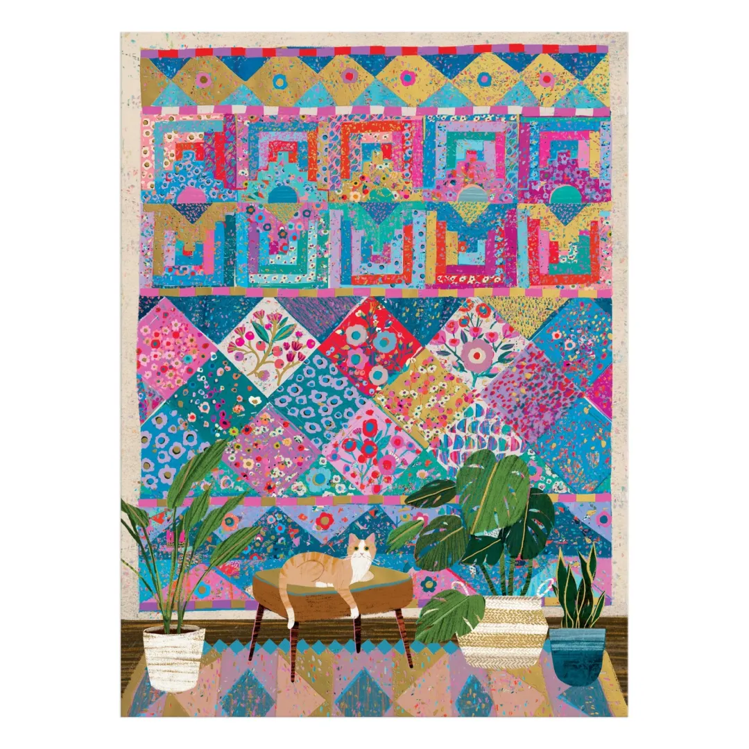 Galison Victoria Ball Quilter's Corner 1000 Piece Foil Puzzle