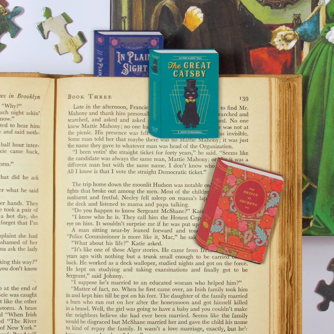 Galison Vintage Books Shaped Magnetic Bookmarks
